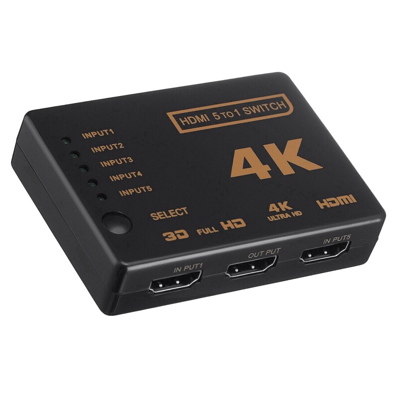 5-Port Uhd 3D 4K 1080P Hdmi Splitter Schakelaar Selector Switch Hub