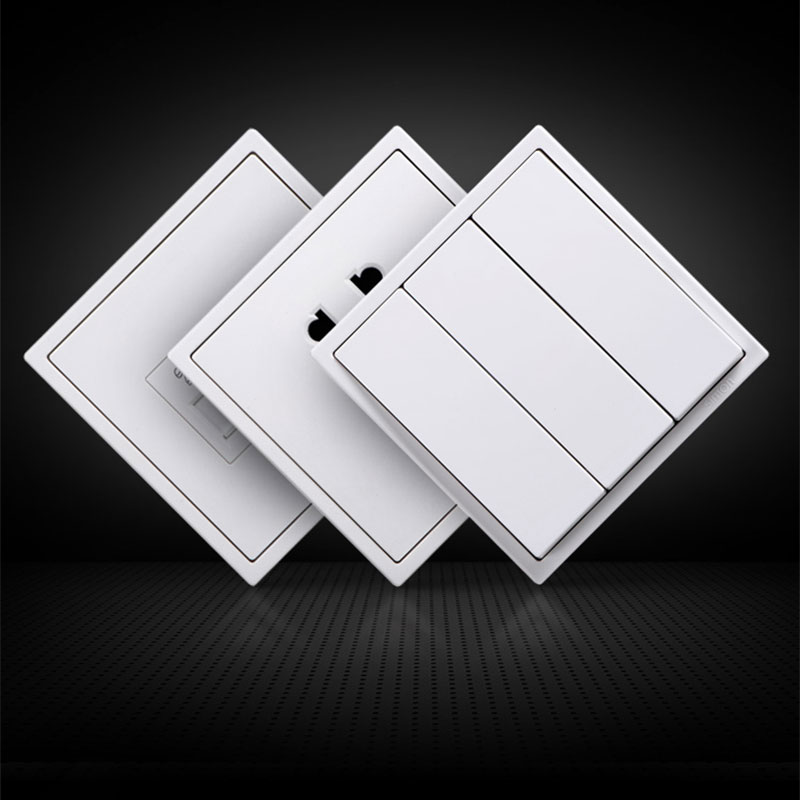 Plastic Panel Wall Light Switches 1/2/3/4 Gang Button Switch with Wall EU TV NET Socket Function Parts DIY Korean Standard White