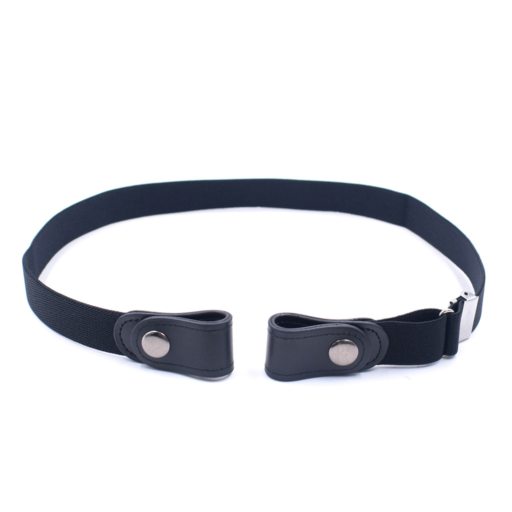 Buckle-Free Belt For Jean Pants No Buckle Invisible Stretch Elastic Waist Belt For Adult/Children ,No Bulge,No Hassle Waist Belt: Black 