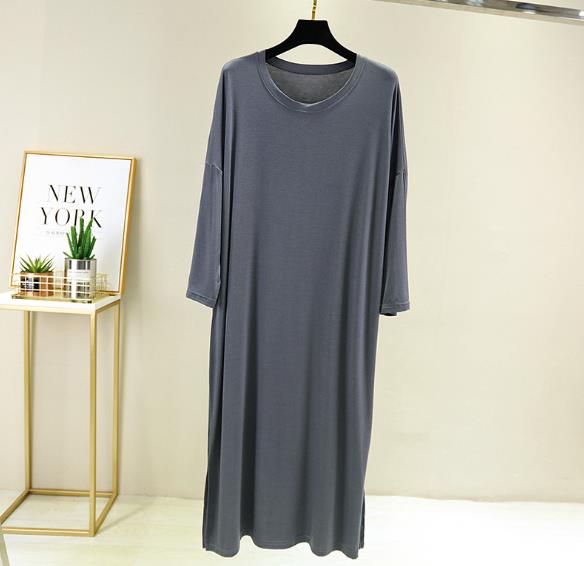 Camisón de algodón para mujer, ropa de dormir suelta, informal, de manga 3/4, vestido de primavera y otoño, novedad