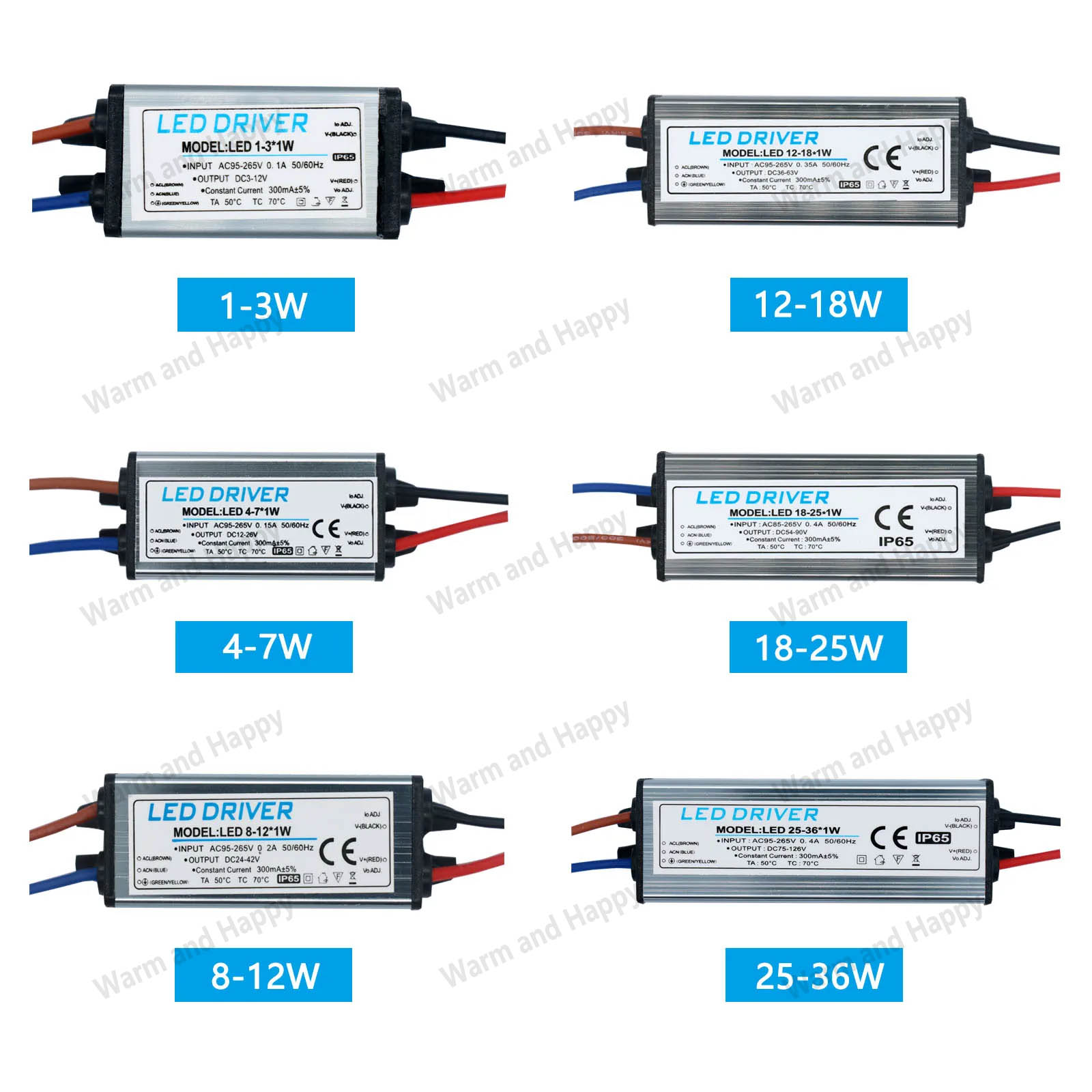 LED Driver 1-3W 4-7W 8-12W 12-18W 18-24W 25-36W AC... – Grandado