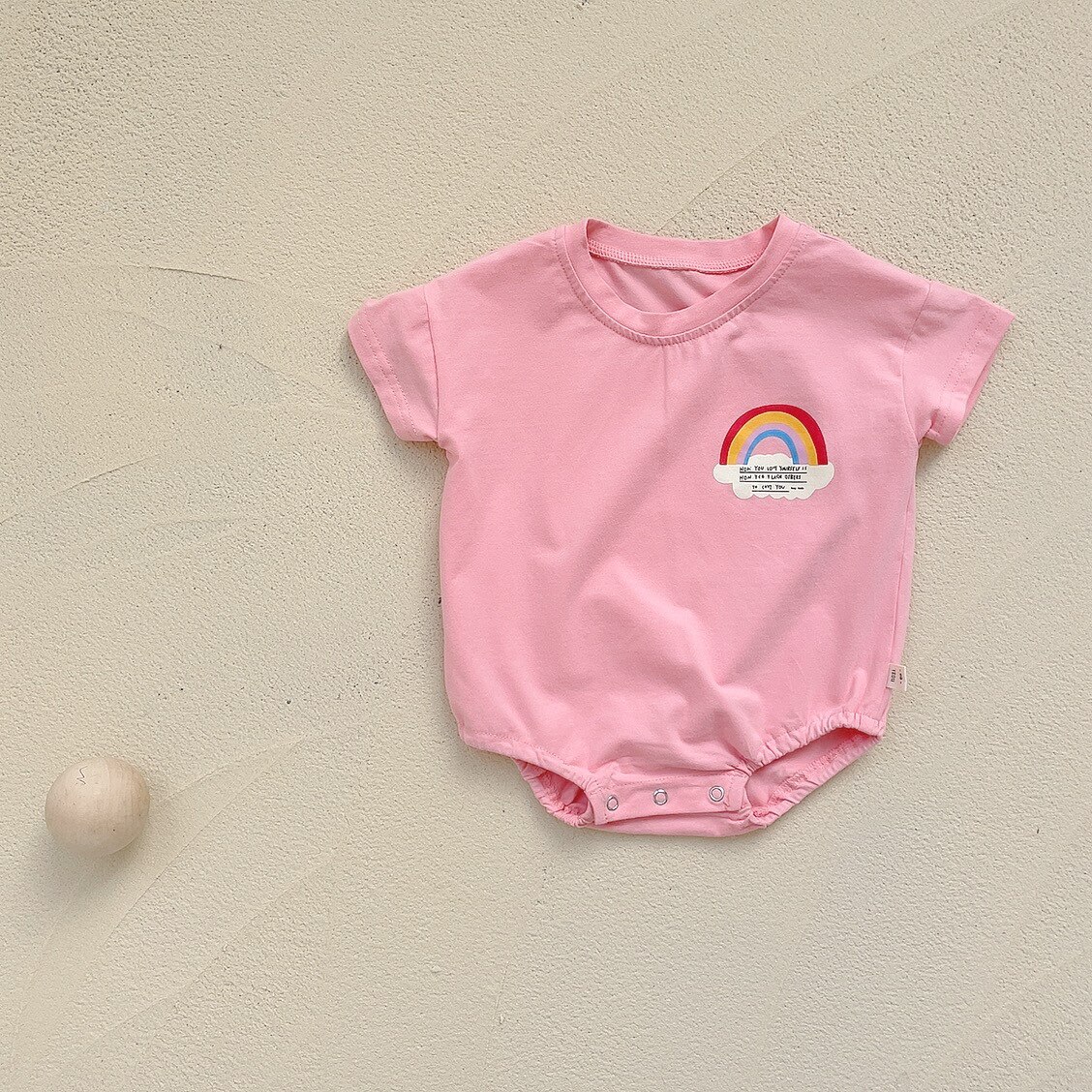 Koodykids Baby Grils Jongens Korte Mouw T-shirt Zomer Peuters Jongens Meisjes Regenboog Gedrukt Soft Tees Eenvoudige Rainbwo Bodysuits: romper 3 / 12M