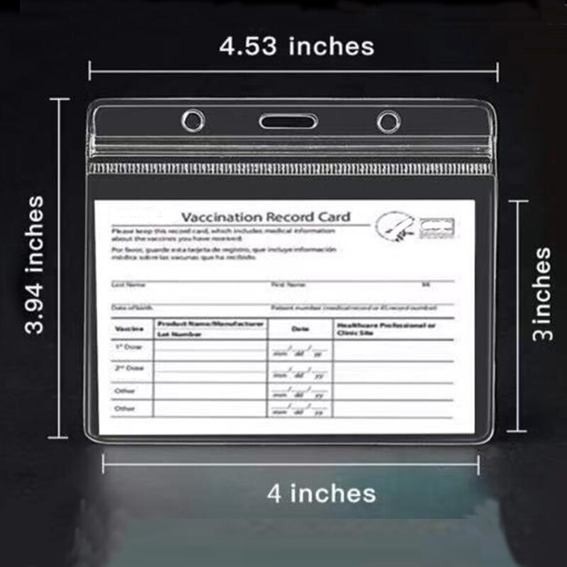 Bycobecy 4 * 3 Vaccine Waterproof Card Cover Transparent Plastic Square Neutral Certificate Protective Cover