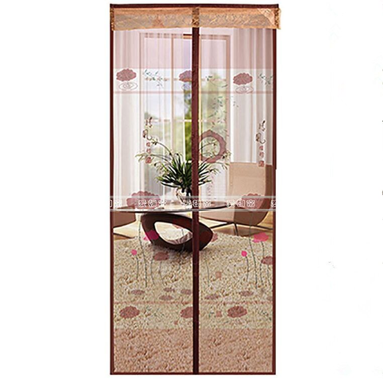 Korkeus 242cm leveys 119cm magneettinen hyönteisverkko oven ovi oviverho oviverho hyttysverkko hyttyskarkote verho ovi: Kahvia