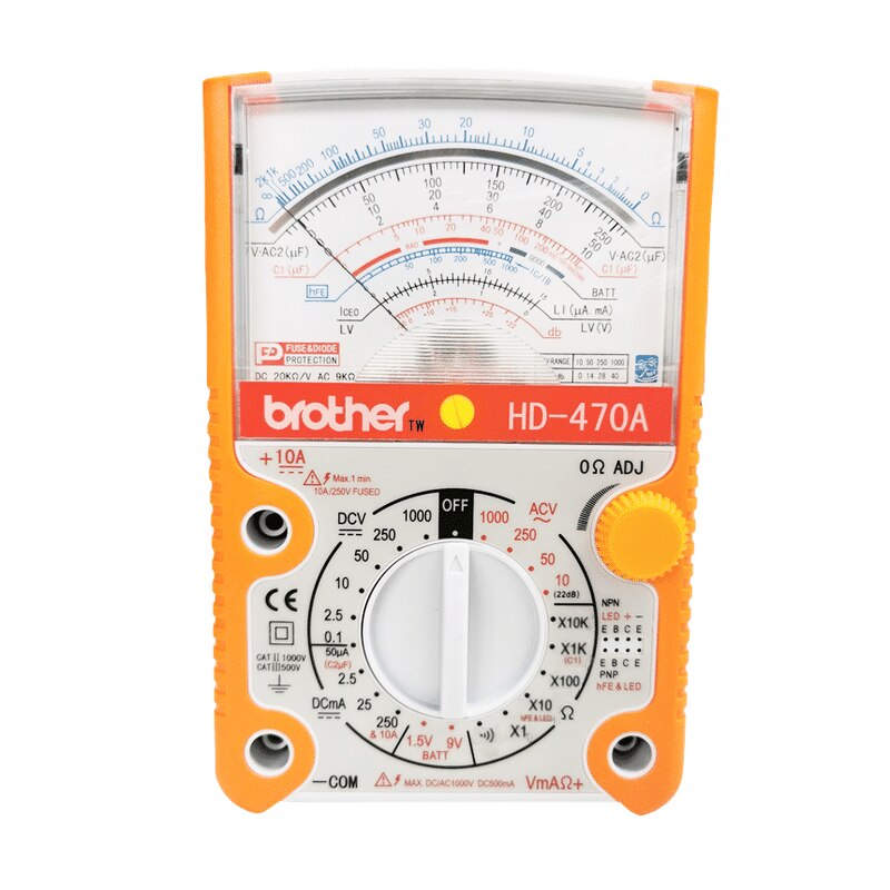 Brother HD-470A/390A/390C/390D Analog Multimeter High Precision Mechanical Electrician Home Maintenance Pointer Multimeter