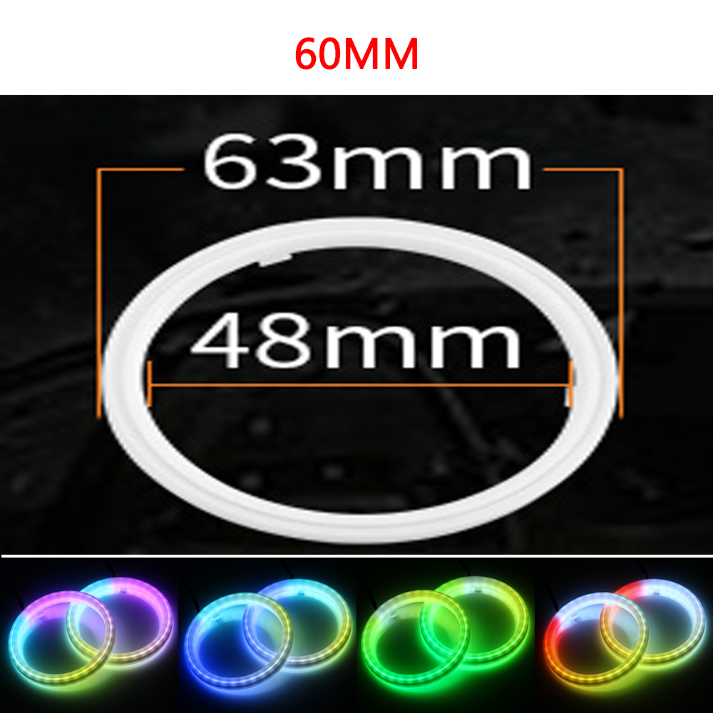 Bil LED Angel Eyes Halo Ringar - RGB med Blinkers - 60mm till 120mm - APP Bluetooth DRL Strålkastare: 3000k gyllene