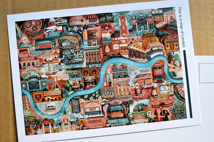 Britse Illustratie Kaart-Londen Wenskaart 1pcs Delicate Klassieke Retro Gerecycled Postcard