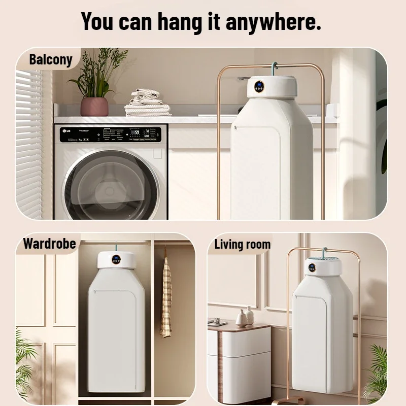 Sammenleggbar tørketrommel liten tørketrommel husholdningstørking av klær liten dynevarmer skoplugg utvalg eu/us/uk