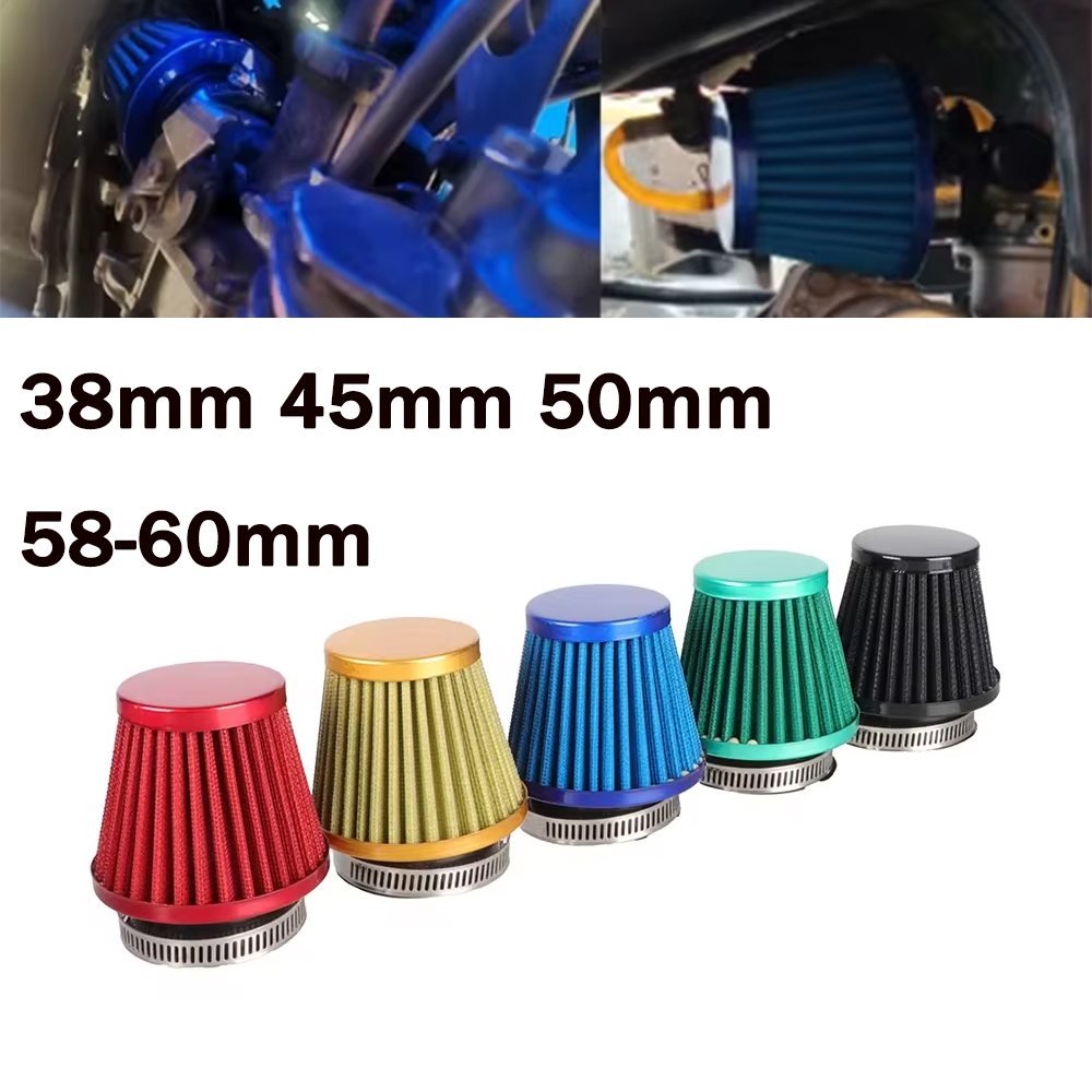 Filtre à air pour moto et scooter, 38mm, 45mm, 50mm, 60mm, kit d'induction d'admission pour dean 6, 50cc, 110cc, 125cc, D343, Pit Bike, façades RL