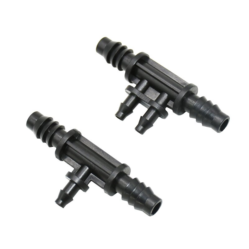 3/8" to 1/4" Garden hose reducing tee 2 way water splitter 8/11 to 4/7 tee barb connector lock nut 8pcs
