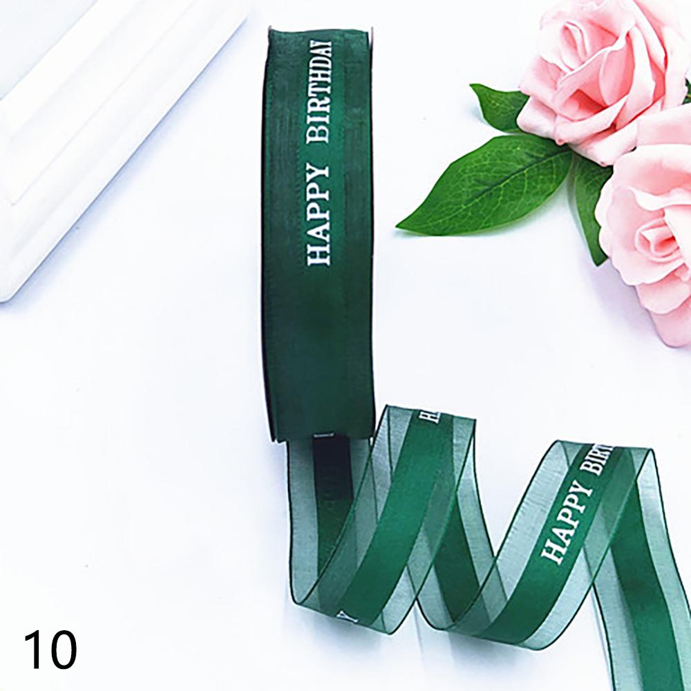 Rubans en Polyester pour décoration de gâteau d'anniversaire, 25mm, décoration de carte de noël pour fête de mariage, bricolage fait à la main, emballage de , rubans décoratifs: green