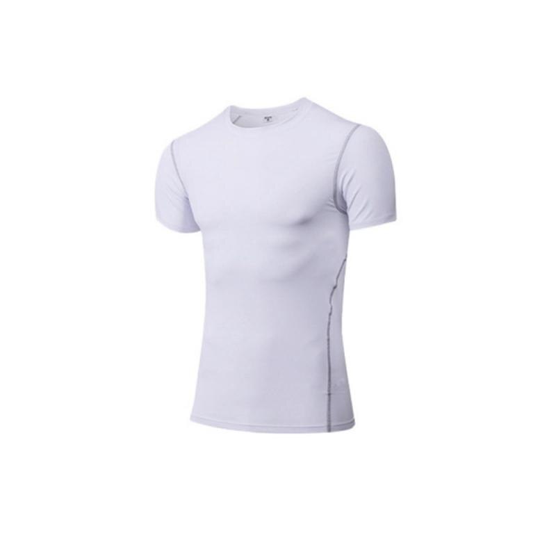 Newest Running T Shirt Quick Dry Fitness Shirt Training Exercise Clothes Gym Sports Tops Breathable Sport Vest: L / white