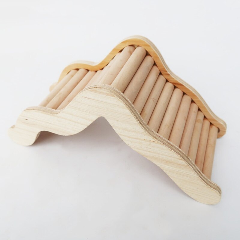 Hamster Climbing Ladder Hideout Wooden Wavy Ramp Bridge for Guinea Pigs Hedgehog Mouse Sugar Glider Squirrel Chipmunk