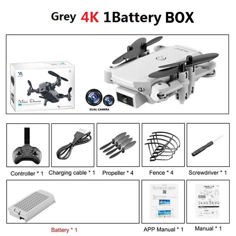 S66 Mini RC Drone 4K HD Della Macchina Fotografica Professionale Fotografia Aerea Elicottero Induzione di Gravità Pieghevole Quadcopter: 4K gray Box 1B