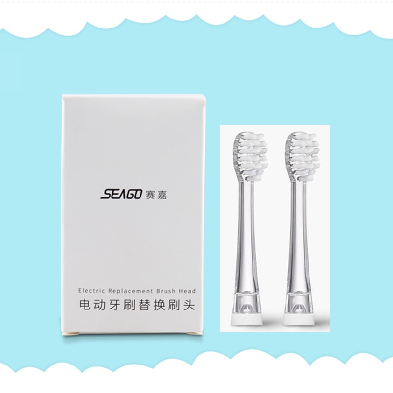 Seago Opzetborstel Voor Kinderen Zachte Vervanging Hoofd Voor Seago Elektrische Tandenborstel 2 Stuks/pak