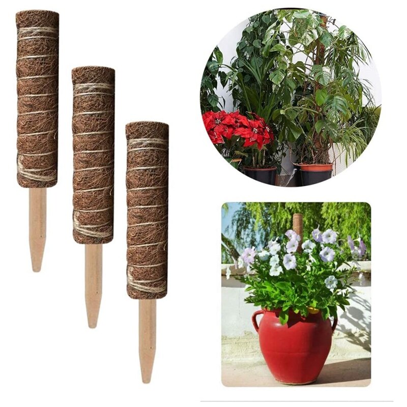 4 Pack Coir Totem Pole Coir Moss Totem Pole for Plant Support Extension Climbing Indoor Plants pers 30cm