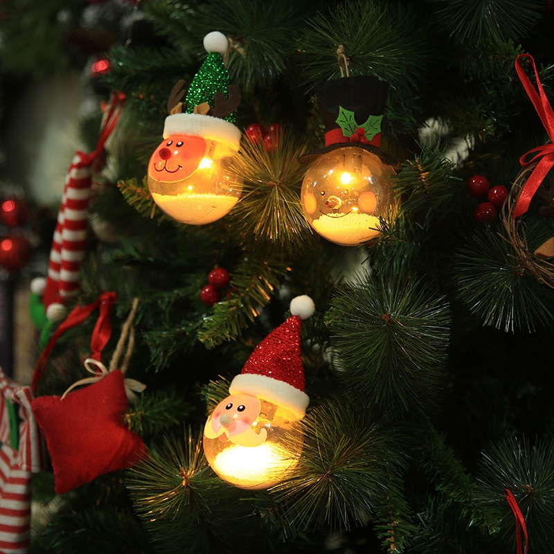 Kerstversiering Lichten Schuim Deeltjes Kerst Ballen Cartoon Creatie Sneeuwpop Kerstboom Decoraties