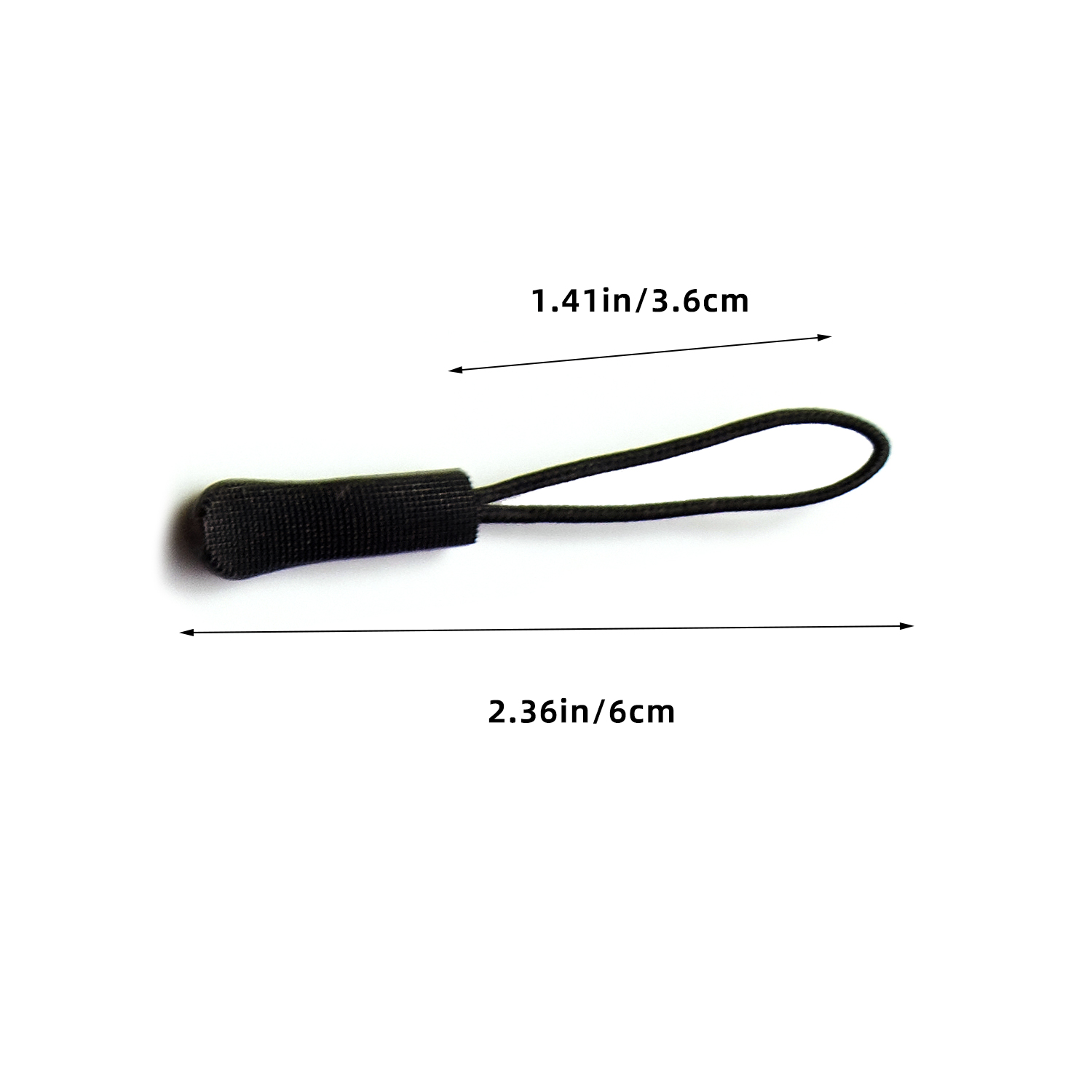 Cuerda de tracción negra de oruga, bolsa de ropa, cuerda de cabeza con cremallera, cuerda de cola, cuerda de cabeza de tracción de PVC