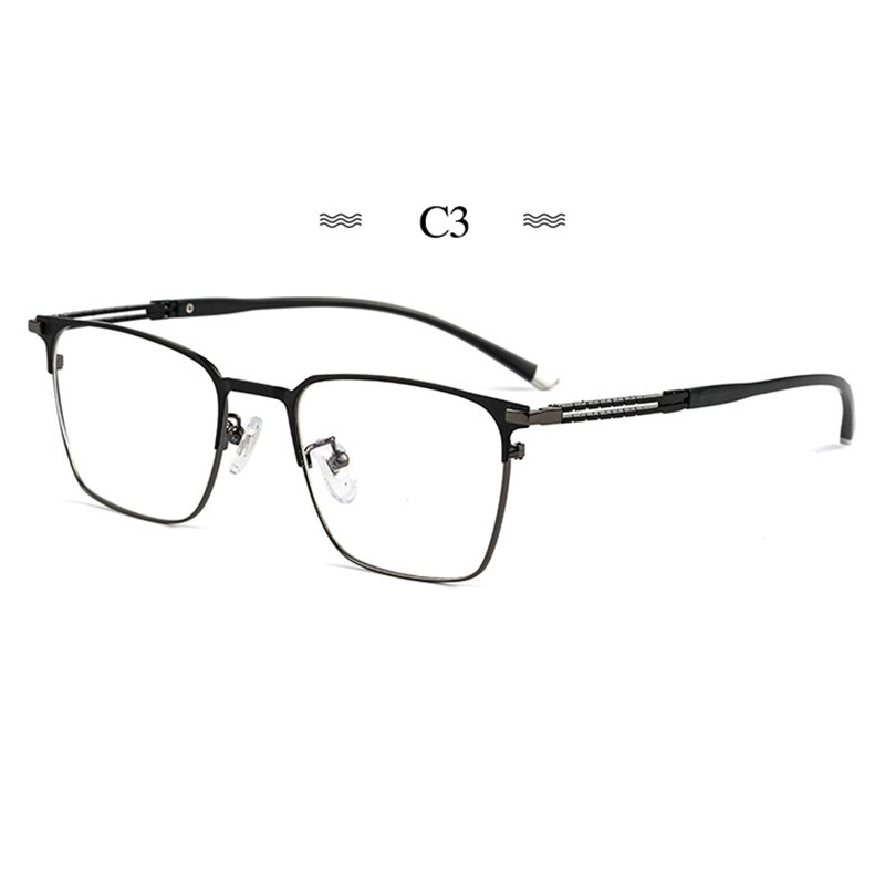Montura de gafas de titanio puro para hombre, gafas graduadas de , a la , estilo de negocios, T8609T: Gris