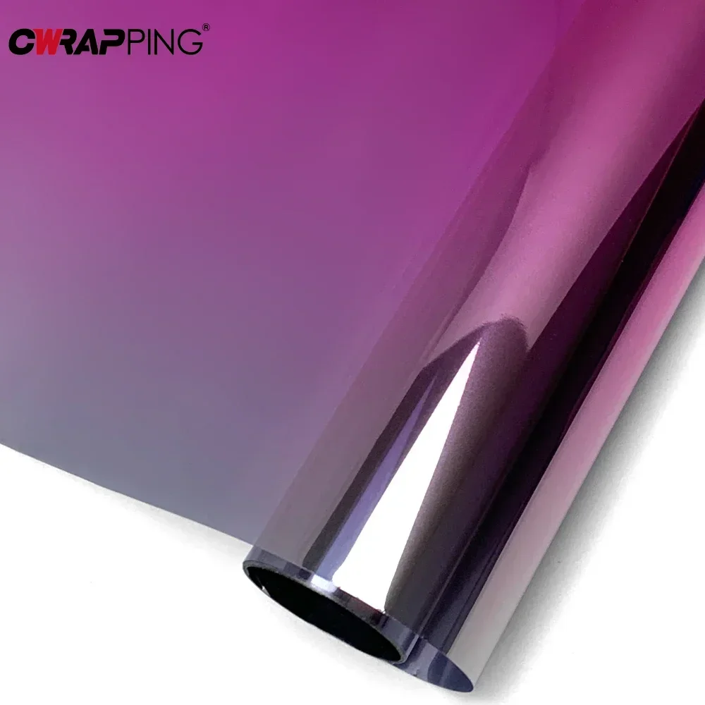 Solfilm til bilglass vindusfolie vinyl autotuning til frontrute vanntett selvklebende fargeskiftende film fargede bilklistremerker