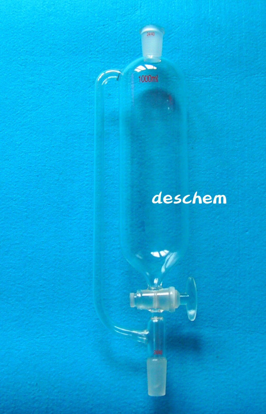 1000ml,24/40,Glass Pressure Equalizing Funnel,W/Glass Stopcock,1 L,Lab Glassware