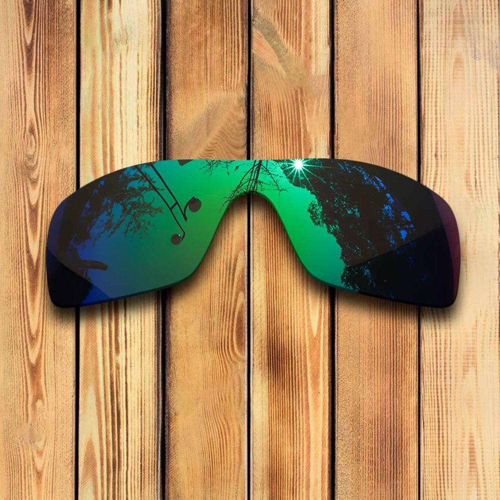 100% Precisely Cut Polarized Replacement Lenses for Oakley Oil Rig Sunglass - Many Colors: Green Mirrored