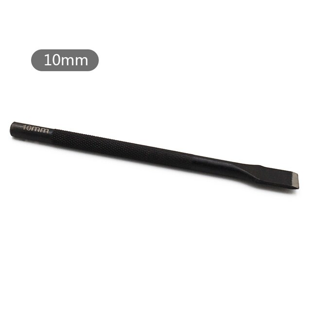 Musta nahkainen litteä pää lävistysveitsi, terän leveys 3/5/6/8/10/12mm tee itse käsintyöstettävät nahkaiset vyön rei'itystyökalut: 10mm