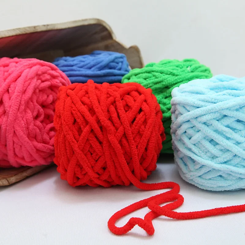 100g/bal Chenille Breigaren Zacht Ijs Strip Lijn Katoenen Garen DIY Wol Garen voor Hand Breien Sjaal dikke Wol