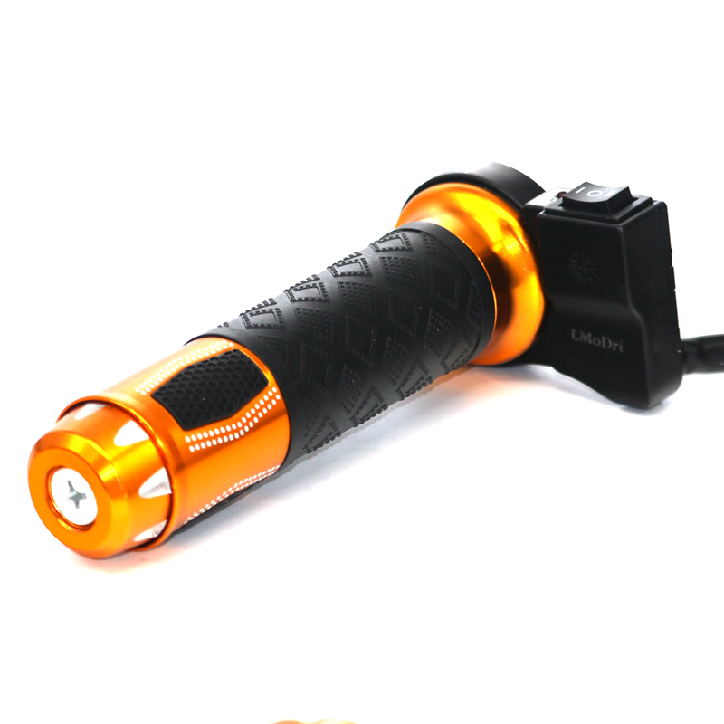 LMODRI Motorcycle Electric Heated Grips Motorbike Grip ATV Scooter 22mm 7/8" Handlebar Hand Warmer Aluminum 12V