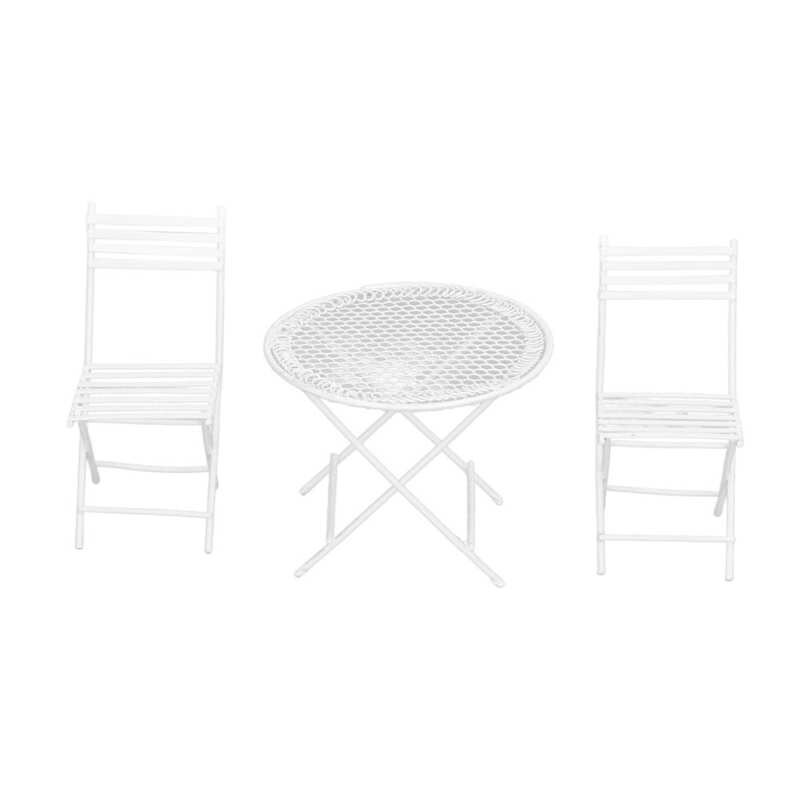 1:12 Poppenhuis Tuin Tafel Stoel Set Miniatuur Patio Bistro Poppenhuis Boekenkast Dressoir Nachtkastje Kinderstoel