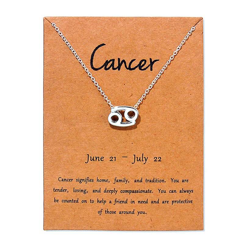 Vrouwen 12 Horoscoop Sterrenbeeld Goud Kleur Hanger Ketting Taurus Ram Leeuw 12 Sterrenbeelden Sieraden Kinderen Kerstcadeaus: Cancer