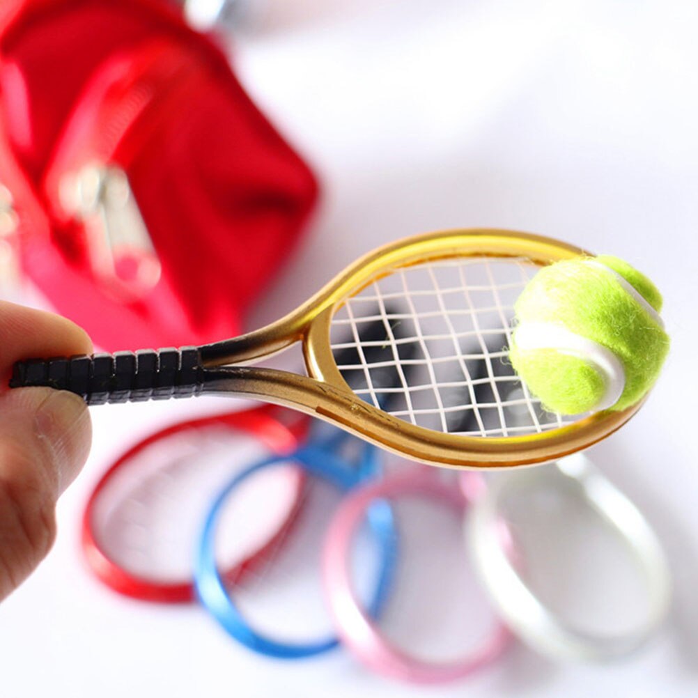 2 setzt puppenhaus-Tennis-dekoration Mini-Tennis-einstellen Mini-tennisschläger für beladen, zuhause, freundlicher