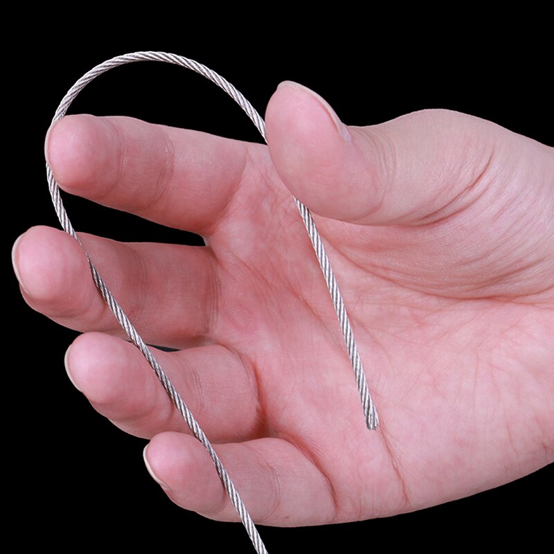 Pehmeä 5m 304 ruostumaton teräs pehmeä köysi kalastus nostokaapeli pyykkinaru 7*7 rakenne halkaisija 0.5mm 1 mm 1.2 mm 1.5 mm 2 mm 3.0mm