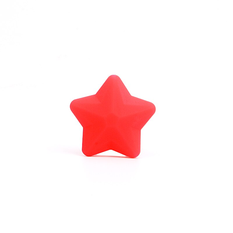 LOFCA 5pcs Star Silicone Beads Soft teether Star Shape BPAFREE Baby Diy Jewelry Bracelet Necklace and Pendant Making Oral Care: scarlet red