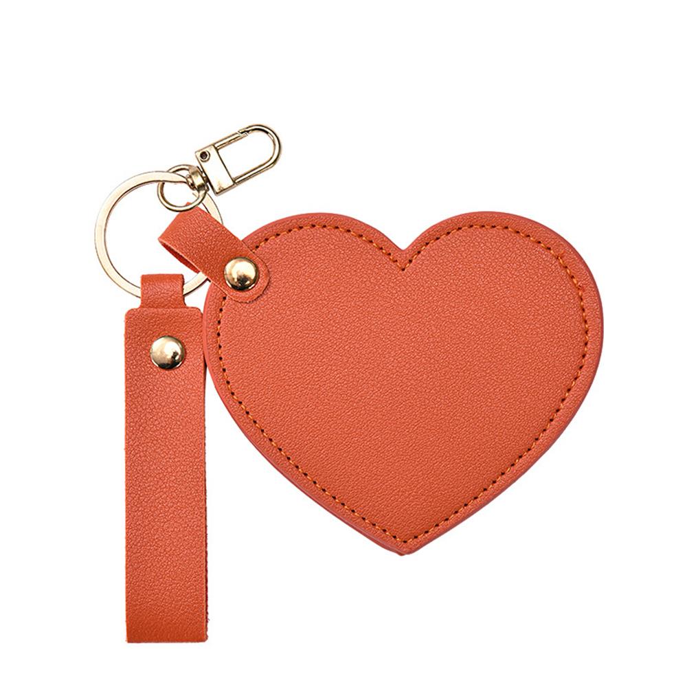 Sleutelhanger met spiegel Rugzakhanger Hangende make-upspiegel Mini Pocket Heart Bag Accessoires Sleutelhanger Sleutelhouder Mart Ett Llaveros: Oranje