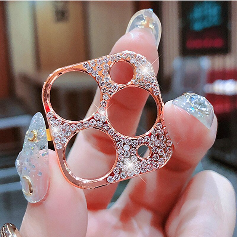 Luxury Glitter Bling diamond Rhinestone Diamond Camera Protector Cover For iPhone 11 11 Pro Max Camera Lens Sticker Case