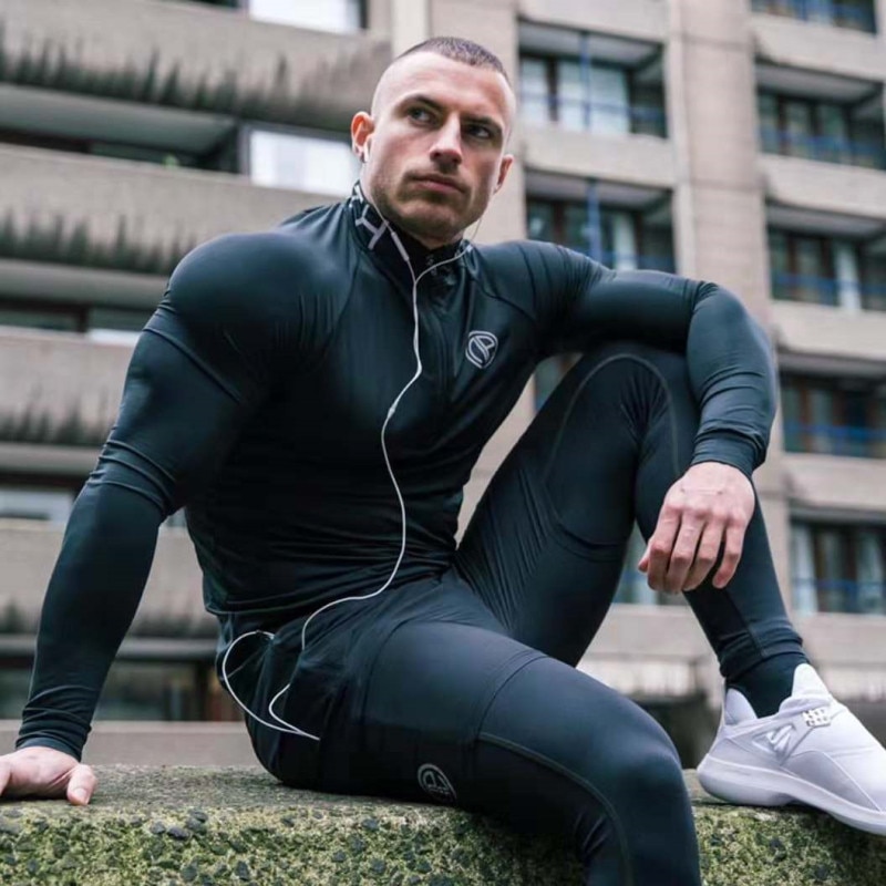 Mænd kompressionstights lange bukser bukser joggers leggings bukser joggers slim fit hombre skinny fitness fitnesscentre træningsbukser