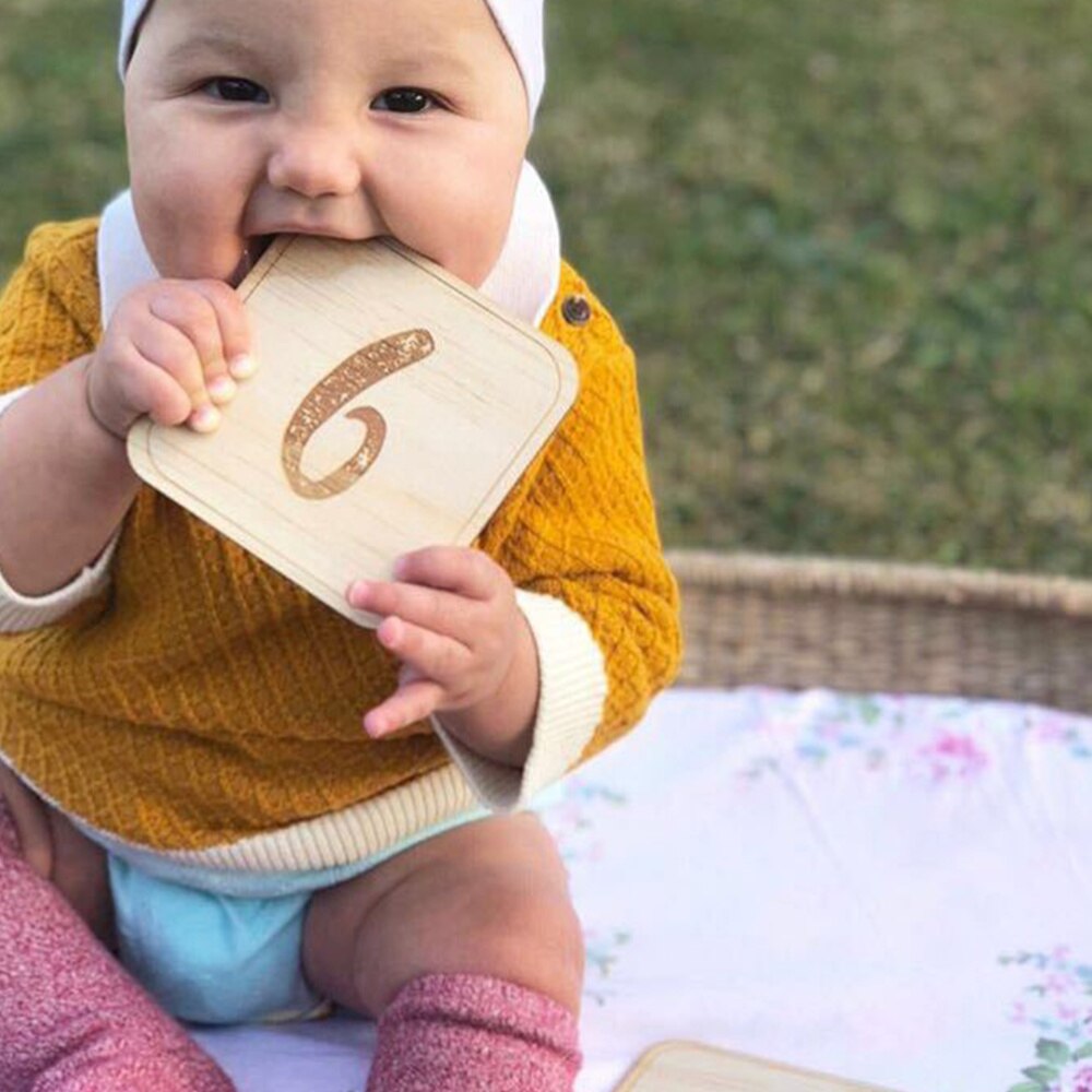 15 st baby födelse månad nummer kort födelsedag spädbarn fira milstolpe kort fotografi rekvisita (ett set + år + mån