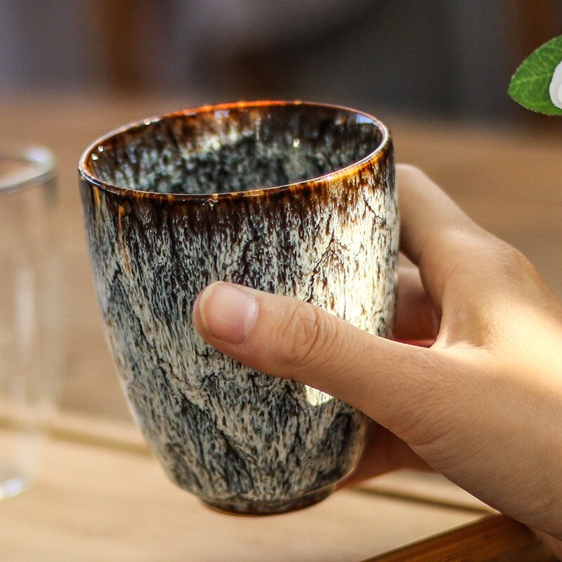 JIA-GUI-taza de té China LUO, tazas de té de cerámica con cambio de horno, taza de viaje para el hogar, juego de té de cerámica , 250ML, I063
