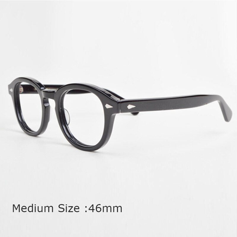 Lunettes Johnny Depp-monture de lunettes pour hommes et femmes, avec boîte et étui d'ordinateur, optique rétro, monture de lunettes, verres transparents: QF165-C52-M46mm
