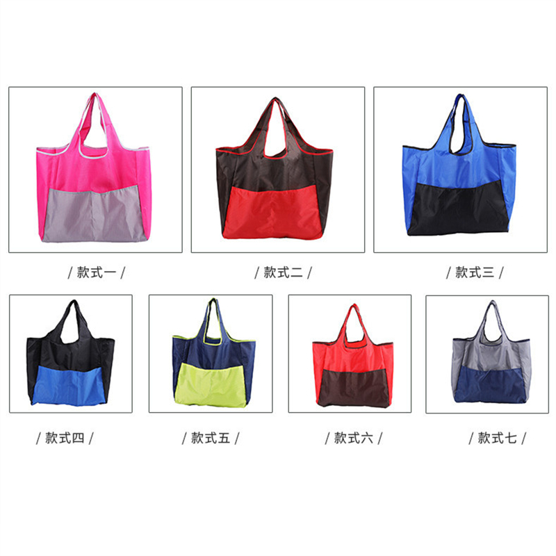 Big Folding Shopping Bag Large Capacity Portable Reusable Waterproof Grocery Shoulder Handbags for Travel