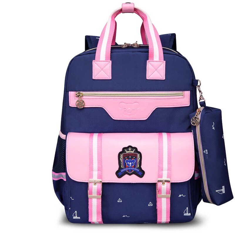 Sun eight ortopædisk rygsæk skoletaske til pige oxford rygsæk børn skole bogtaske piges skoletasker håndtaske 6 farver: Lyserød