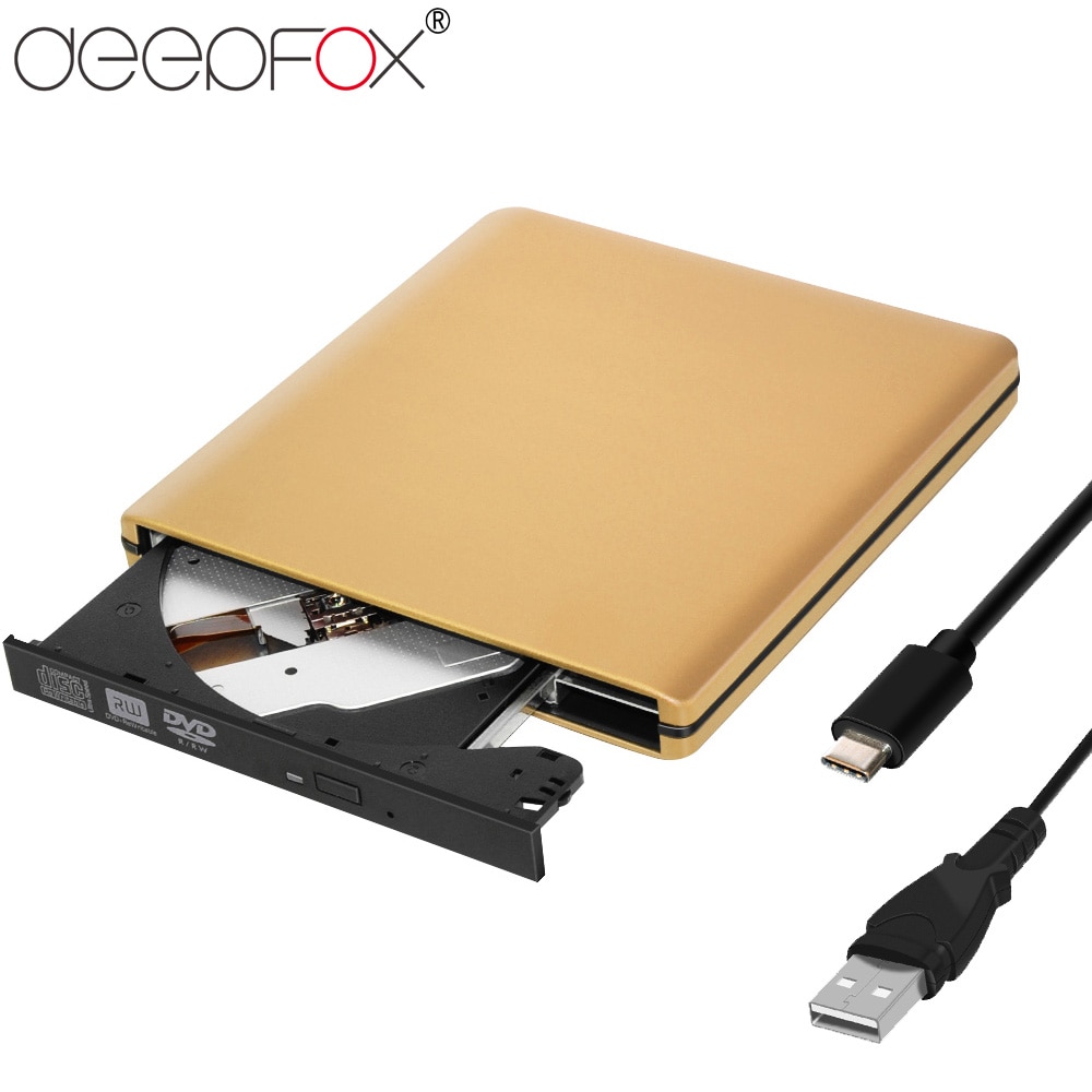 Deepfox USB 3.1 Optische Drive Externe Type C CD/DVD-ROM DVD RW ROM DVD Brander Voor Macbook Lenovo notebook Laptop