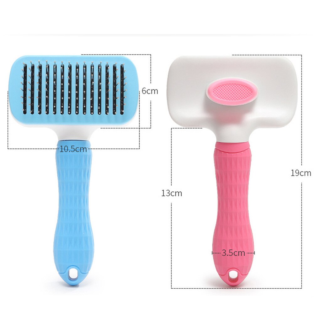 Pet auto limpeza slicker escova pet grooming ferramenta remove undercoat, derramamento de esteiras e emaranhado cabelo gatinho gatos auto noivo pente