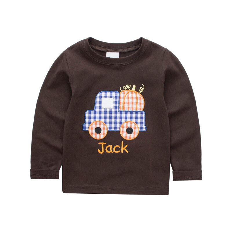 Hoppa bebis applikation pojkar t-shirts toppar långärmade tecknade barn t-shirt barnkläder vår höst t-shirt pojkar toppar t-shirts