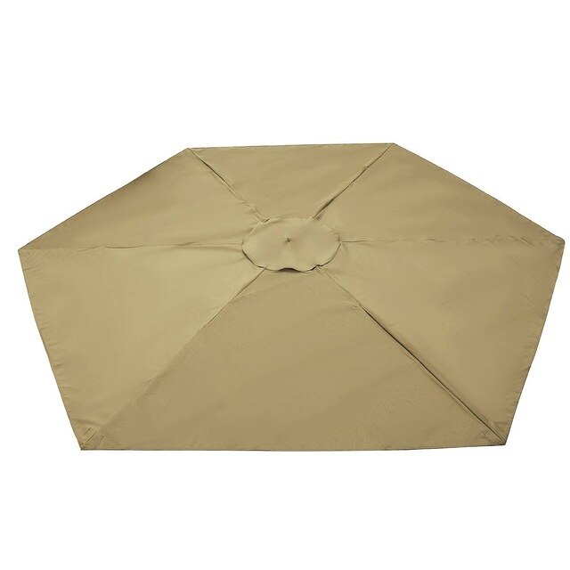 270cm 6 Bones Waterproof Canopy Anti UV Garden Parasol Canopy Cover Outdoor Umbrella Cover Canopy Patio Awning Sun Sun Shelter: Light Coffee