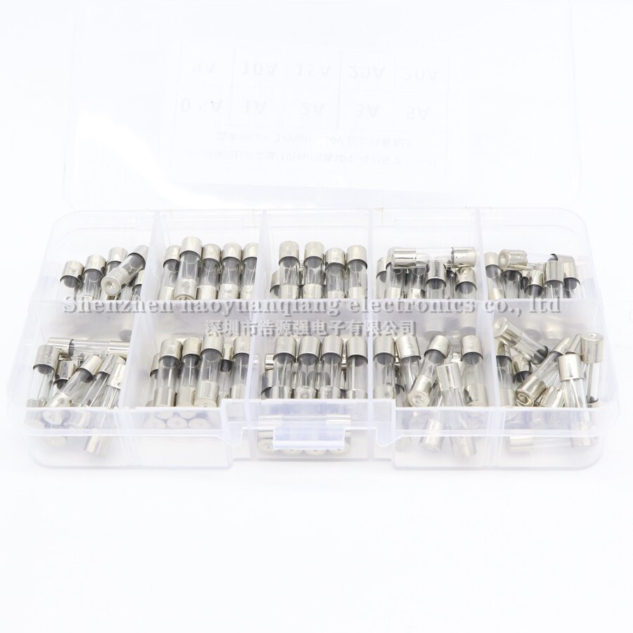 10 sztuk bezpiecznik 5*20mm bezpiecznik szklany bezpiecznik 250V 0.5A 1A 2A 3A 4A 5A 10A 15A 20A 30A