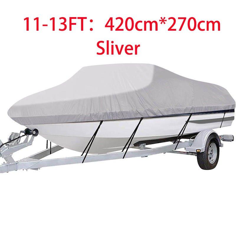 Yacht Boat Cover 11- 22FT Barco Boat Cover Anti-UV Waterproof Heavy Duty 190T Marine Trailerable Canvas Boat Accessories: black
