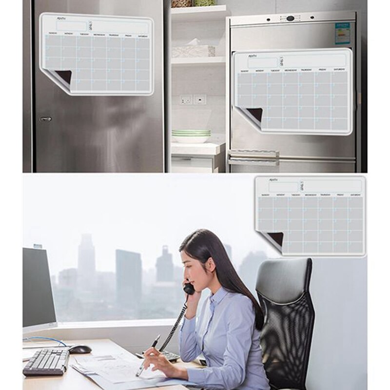 A3 Magnetic Monthly Weekly Planner Calendar Table Dry Erase Fridge Sticker Message Board