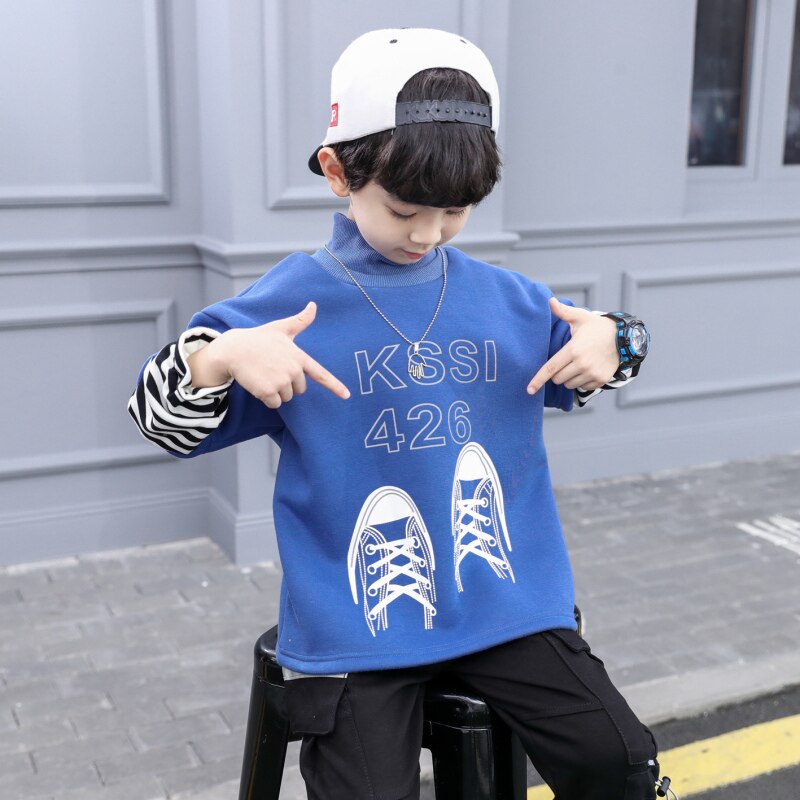 Sudaderas con capucha de algodón y forro polar para niños, Tops gruesos de terciopelo durados y cálidos, para invierno y otoño, ropa para adolescentes,